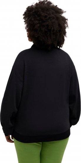 Ulla Popken Gathered Sleeve Oversized Fit Sweatshirt Black - Sviitrid ja dressipluusid - 