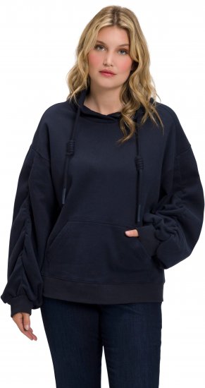Ulla Popken Gathered Sleeve Oversized Fit Sweatshirt Navy - Sviitrid ja dressipluusid - 
