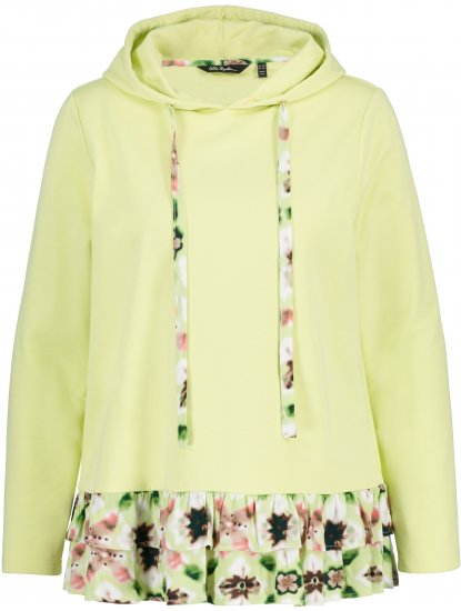 Ulla Popken Ruffle Hem A-line Fit Hooded Sweatshirt Lime Green - Sviitrid ja dressipluusid - 