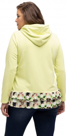 Ulla Popken Ruffle Hem A-line Fit Hooded Sweatshirt Lime Green - Sviitrid ja dressipluusid - 