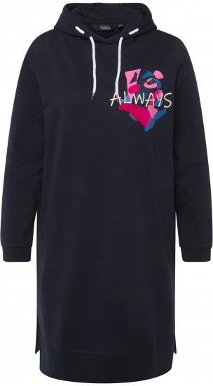 Ulla Popken Extra Long Abstract Graphic Hoodie Navy - Sviitrid ja dressipluusid - 