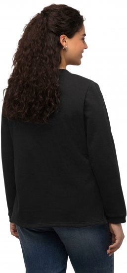 Ulla Popken Flock Print Long Sleeve Crew Neck Sweatshirt Black - Sviitrid ja dressipluusid - 