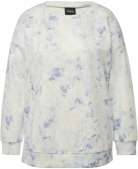 Ulla Popken Tie-Dyed Long Sleeve Sweatshirt Snow White - Sviitrid ja dressipluusid - 