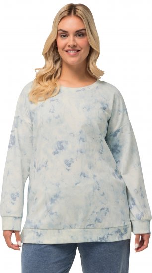Ulla Popken Tie-Dyed Long Sleeve Sweatshirt Snow White - Sviitrid ja dressipluusid - 