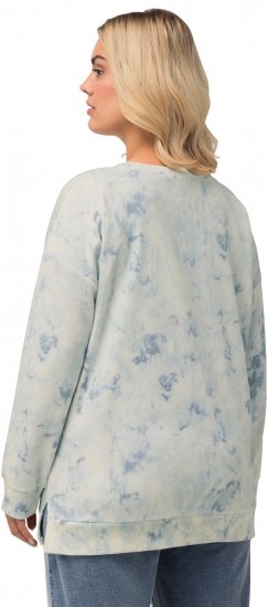 Ulla Popken Tie-Dyed Long Sleeve Sweatshirt Snow White - Sviitrid ja dressipluusid - 