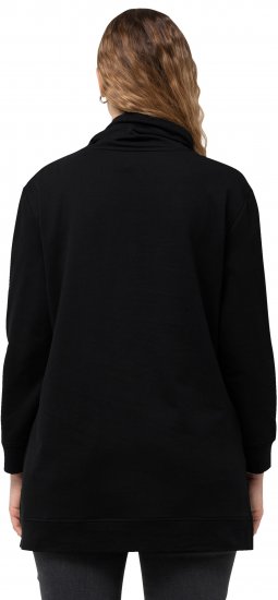 Ulla Popken GLOW Lettered Collared Sweatshirt Black - Sviitrid ja dressipluusid - 