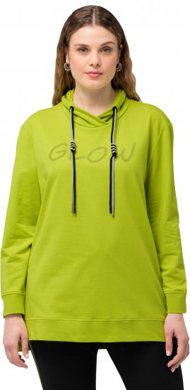 Ulla Popken GLOW Lettered Collared Sweatshirt Apple Green - Sviitrid ja dressipluusid - 