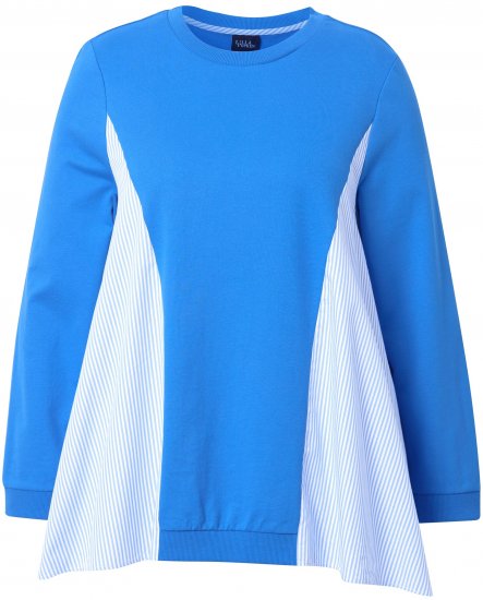 Ulla Popken Pinstripe Gore Long Sleeve Sweatshirt Peacock Blue - Sviitrid ja dressipluusid - 