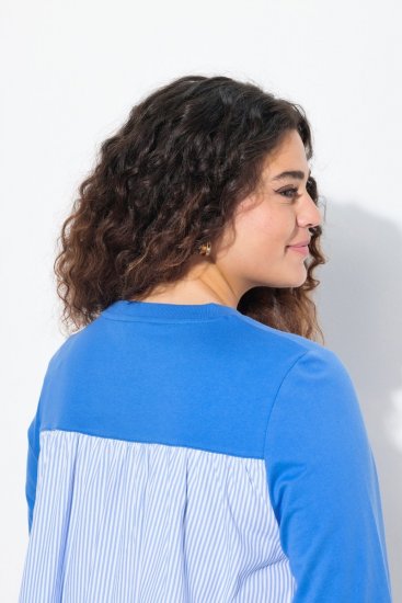 Ulla Popken Pinstripe Gore Long Sleeve Sweatshirt Peacock Blue - Sviitrid ja dressipluusid - Mugavad dressipluusid ja kudumid