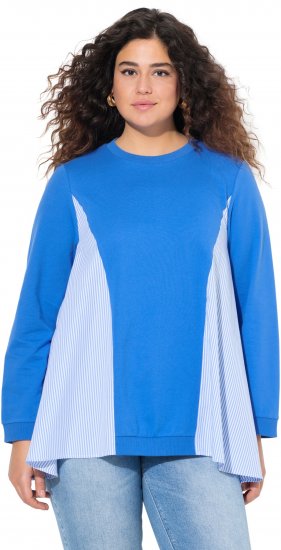 Ulla Popken Pinstripe Gore Long Sleeve Sweatshirt Peacock Blue - Sviitrid ja dressipluusid - 