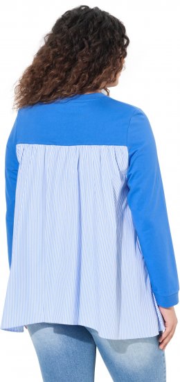 Ulla Popken Pinstripe Gore Long Sleeve Sweatshirt Peacock Blue - Sviitrid ja dressipluusid - 