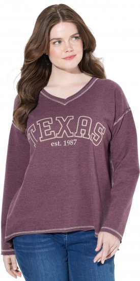 Ulla Popken Texas Contrast Stitching Sweatshirt Dark Ruby - Sviitrid ja dressipluusid - 