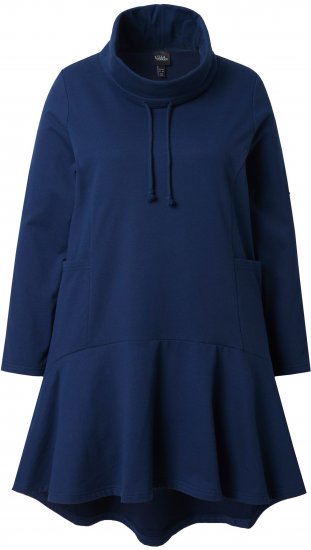 Ulla Popken Flounce Panel Long Sleeve Sweatshirt Dress Navy - Sviitrid ja dressipluusid - 