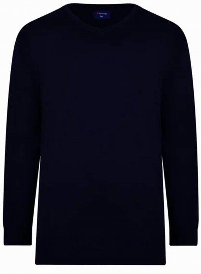 Espionage KW031 V-Neck Pullover Navy - Sviitrid ja dressipluusid - Meeste suured kapuutsiga jakid suurustes 2XL – 14XL