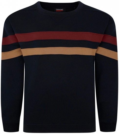 Espionage LW163 Striped Sweatshirt Navy - Sviitrid ja dressipluusid - Meeste suured kapuutsiga jakid suurustes 2XL – 14XL