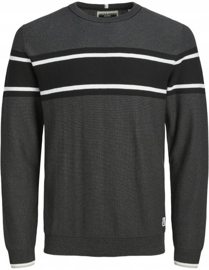 Jack & Jones Logan Spring Knitted Pullover Black - Sviitrid ja dressipluusid - Meeste suured kapuutsiga jakid suurustes 2XL – 14XL