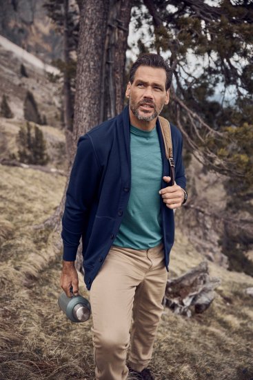 JP1880 Sweat Jacket Shawl Collar Navy - Sviitrid ja dressipluusid - Meeste suured kapuutsiga jakid suurustes 2XL – 14XL