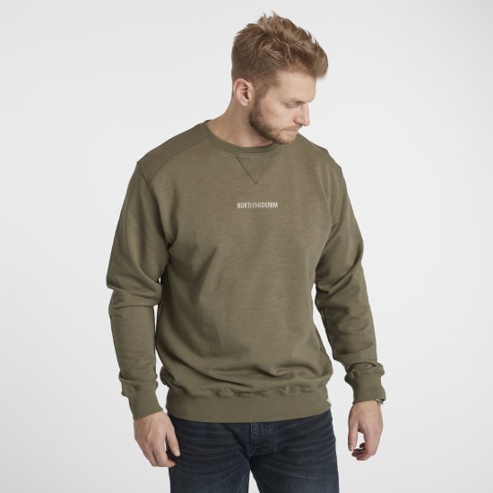 North Latitude Denim Logo Sweatshirt Dusty Olive Green TALL - TALL dressipluusid - 