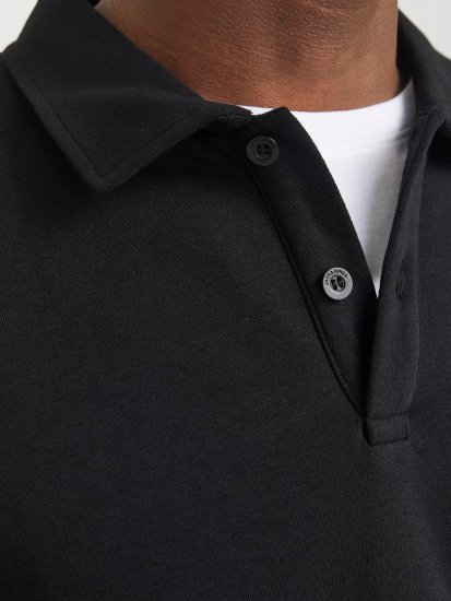Jack & Jones Bradley Sweatshirt Polo Black - Sviitrid ja dressipluusid - Meeste suured kapuutsiga jakid suurustes 2XL – 14XL