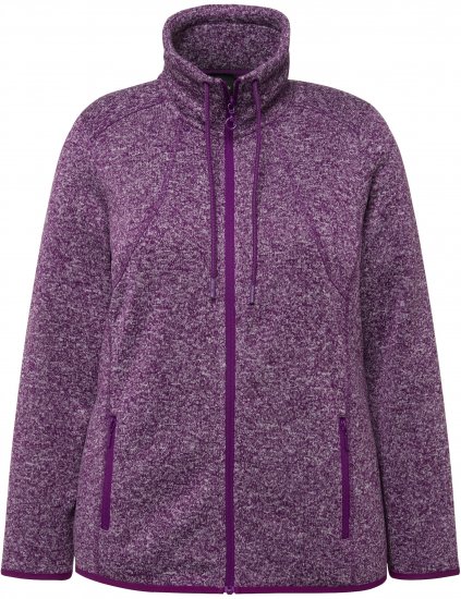 Ulla Popken Heather Knit Fleece Jacket Dark Purple - Sviitrid ja dressipluusid - 