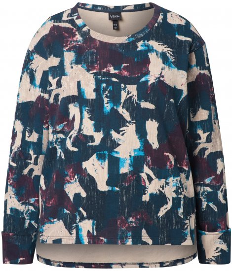 Ulla Popken Horse Print Long Sleeve Sweatshirt Navy - Sviitrid ja dressipluusid - 