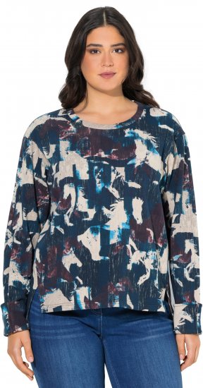 Ulla Popken Horse Print Long Sleeve Sweatshirt Navy - Sviitrid ja dressipluusid - 