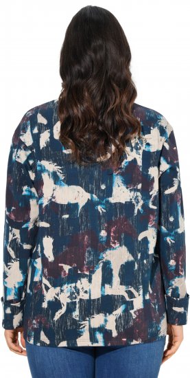 Ulla Popken Horse Print Long Sleeve Sweatshirt Navy - Sviitrid ja dressipluusid - 