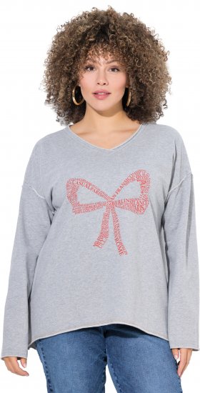 Ulla Popken Bow City Lettering Sweatshirt Light Grey Melange - Sviitrid ja dressipluusid - 