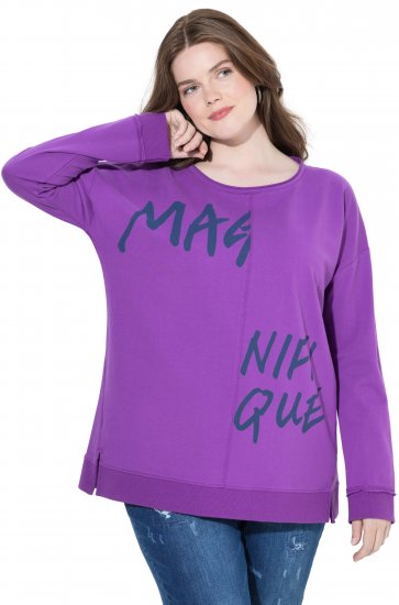 Ulla Popken Magnifique Split Style Sweatshirt Purple - Sviitrid ja dressipluusid - 