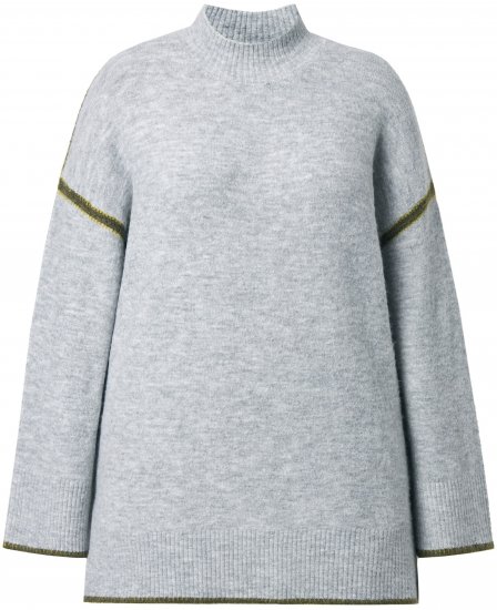 Ulla Popken Decorative Seam Sweater Light Grey Melange - Sviitrid ja dressipluusid - 