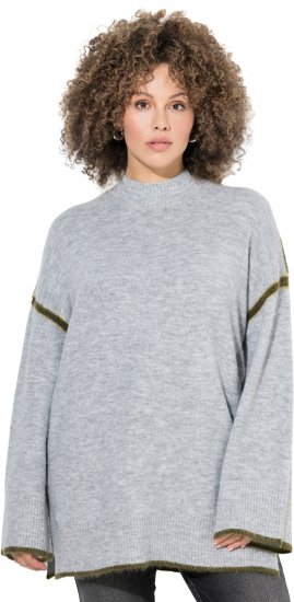 Ulla Popken Decorative Seam Sweater Light Grey Melange - Sviitrid ja dressipluusid - 