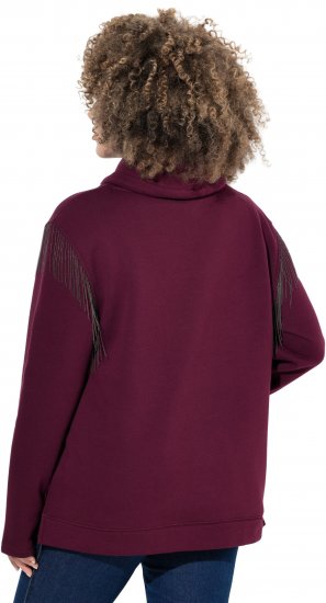 Ulla Popken Chain Fringe Smooth Fleece Sweatshirt Dark Wine Red - Sviitrid ja dressipluusid - 