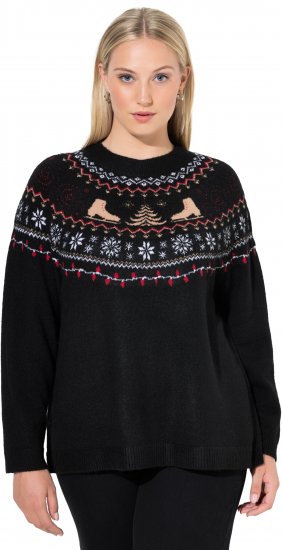 Ulla Popken Norwegian Style Christmas Sweater Black - Sviitrid ja dressipluusid - 