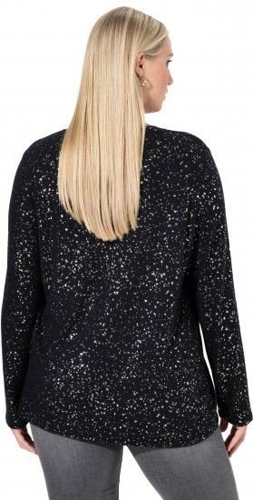 Ulla Popken Metallic Print Extra Soft Christmas Sweatshirt Black - Sviitrid ja dressipluusid - 