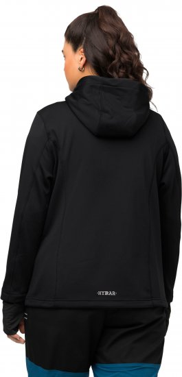 Ulla Popken HYPRAR Zip Front Hooded Stretch Sweatshirt Black - Sviitrid ja dressipluusid - 