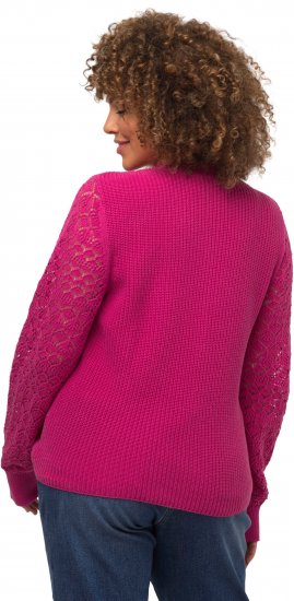 Ulla Popken Shaker Stitch Cropped Gathered Sweater Fuchsia Pink - Sviitrid ja dressipluusid - 