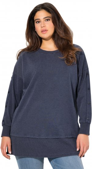 Ulla Popken Layered Look Button Sleeve Sweatshirt Navy - Sviitrid ja dressipluusid - 