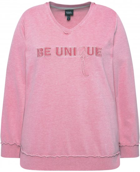 Ulla Popken Graphic BE UNIQUE Inverted Seam Sweatshirt Raspberry - Sviitrid ja dressipluusid - 