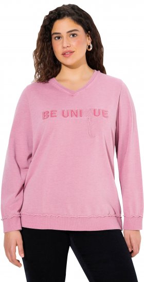 Ulla Popken Graphic BE UNIQUE Inverted Seam Sweatshirt Raspberry - Sviitrid ja dressipluusid - 