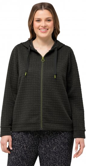 Ulla Popken Textured Metallic Knit Sweatshirt With Hood Graphite Grey - Sviitrid ja dressipluusid - 