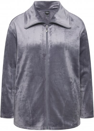 Ulla Popken Velour Loungewear Jacket Dark Grey - Sviitrid ja dressipluusid - 