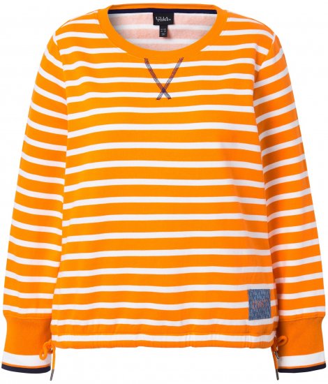 Ulla Popken Striped Drawstring Hem Sweatshirt Orange - Sviitrid ja dressipluusid - 