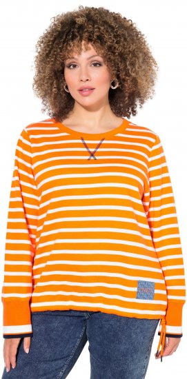 Ulla Popken Striped Drawstring Hem Sweatshirt Orange - Sviitrid ja dressipluusid - 