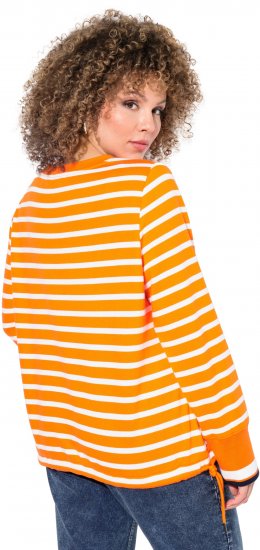 Ulla Popken Striped Drawstring Hem Sweatshirt Orange - Sviitrid ja dressipluusid - 