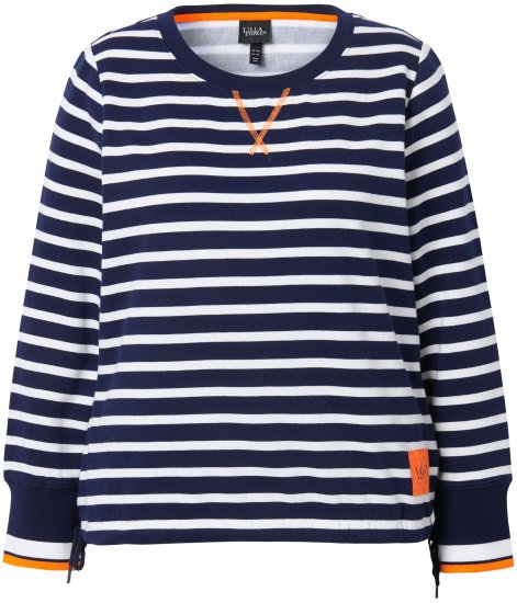Ulla Popken Striped Drawstring Hem Sweatshirt Navy - Sviitrid ja dressipluusid - 