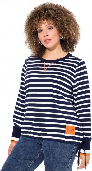 Ulla Popken Striped Drawstring Hem Sweatshirt Navy - Sviitrid ja dressipluusid - 
