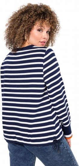 Ulla Popken Striped Drawstring Hem Sweatshirt Navy - Sviitrid ja dressipluusid - 