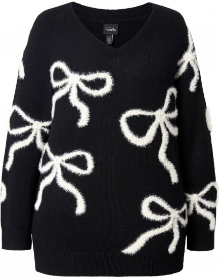 Ulla Popken Glitter Bow Sweater Black - Sviitrid ja dressipluusid - 