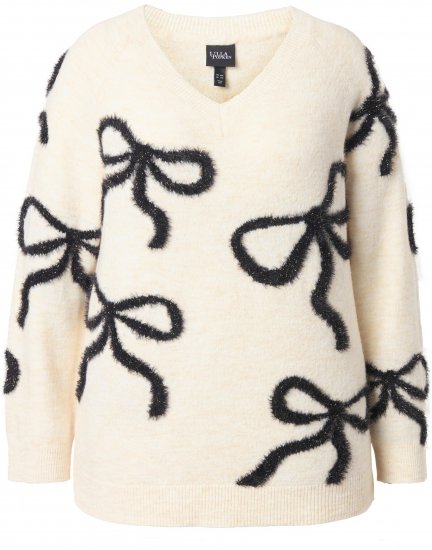 Ulla Popken Glitter Bow Sweater Chalk - Sviitrid ja dressipluusid - 