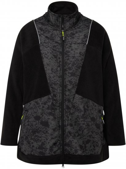 Ulla Popken Patch Print Fleece Jacket Black - Sviitrid ja dressipluusid - 